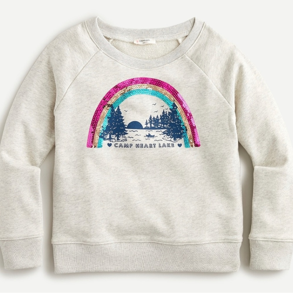 Jcrew Crewcuts Girls Sequin Sweatshirt XS 4-5